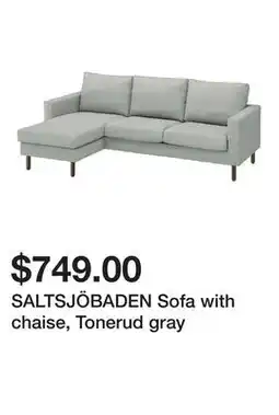 Ikea SALTSJÖBADEN Sofa with chaise, Tonerud gray offer