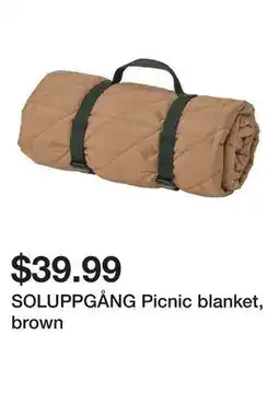 Ikea SOLUPPGÅNG Picnic blanket, brown offer