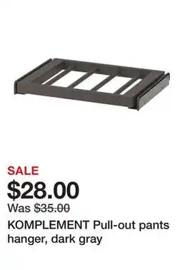 Ikea KOMPLEMENT Pull-out pants hanger, dark gray offer