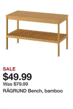 Ikea RÃ…GRUND Bench, bamboo offer