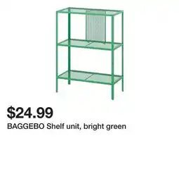 Ikea BAGGEBO Shelf unit, bright green offer