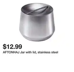 Ikea AFTONHAJ Jar with lid, stainless steel offer