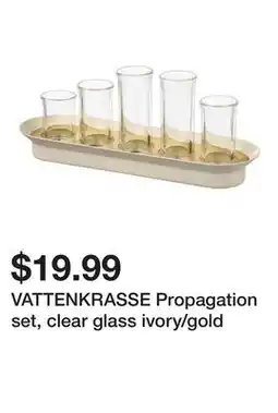 Ikea VATTENKRASSE Propagation set, clear glass ivory/gold offer