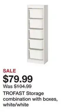 Ikea TROFAST Storage combination with boxes, white/white offer