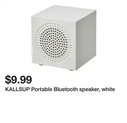 Ikea KALLSUP Portable Bluetooth speaker, white offer