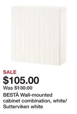 Ikea BESTÅ Wall-mounted cabinet combination, white/Sutterviken white offer