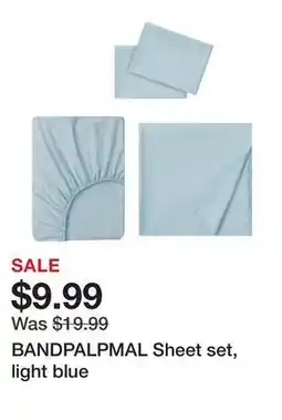 Ikea BANDPALPMAL Sheet set, light blue offer