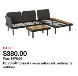 Ikea REVSKÄR 3-seat conversation set, anthracite outdoor offer
