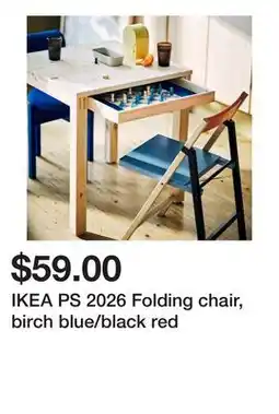 Ikea IKEA PS 2026 Folding chair, birch blue/black red offer
