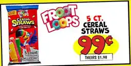 Ollie's FROOT LOOPS 5 CT. CEREAL STRAWS offer