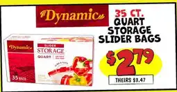 Ollie's 35 CT. DYNAMIC QUART STORAGE SLIDER BAGS offer