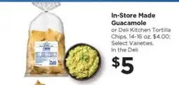 Food 4 Less In-Store Made Guacamole or Deli Kitchen Tortilla Chips offer