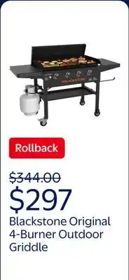 Walmart Blackstone Original Outdoor Griddle, 4-Burner 36 Flat Top Grill with Hard Cover, Black offer