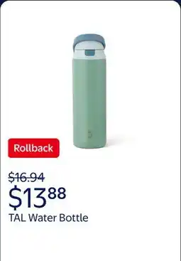 Walmart TAL 24oz Stainless Steel 2-in-1 Straw and Chug Water Bottle with Push Lid, Sage offer