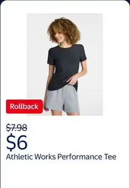 Walmart Athletic Works Women's and Women's Plus Performance ButterCore Tee, Sizes XS-4X offer