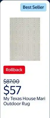 Walmart My Texas House Mari Outdoor Area Rug offer