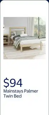Walmart Mainstays Palmer Twin Bed, Natural Teak offer