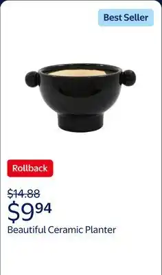 Walmart Beautiful 7 Charcoal Handled Ceramic Planter by Drew Barrymore offer