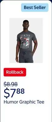 Walmart Humor Men's and Big Men's Tokyo Fishing Club Graphic Tee with Short Sleeves offer
