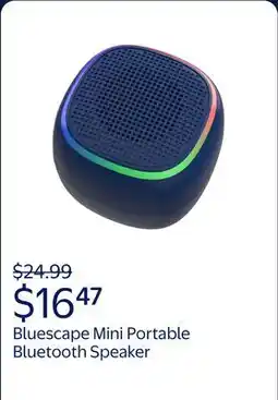 Walmart Bluescape Mini Portable Bluetooth Speaker, IPX7 Waterproof Wireless Speaker, Black with LED Lights offer