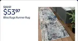 Walmart Bliss Rugs 3x10 Modern Navy Runner Rugs for Hallway | Indoor Entry, Entryway, Walkway or Kitchen Rug offer