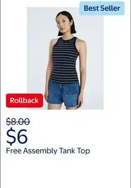 Walmart Free Assembly Women's Cutaway Tank Top, Sizes XS-XXL offer