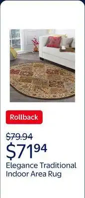 Walmart Elegance Traditional 5' x 7' Oval Multi-Color Polypropylene Indoor Area Rug offer