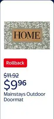 Walmart Mainstays Home Outdoor Doormat offer