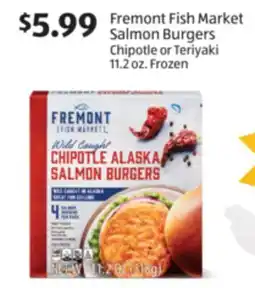 Aldi Fremont Fish Market Salmon Burgers Chipotle or Teriyaki offer