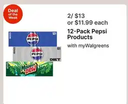 Walgreens 12-Pack Pepsi Products offer