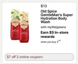 Walgreens Old Spice GentleMan's Super Hydration Body Wash offer