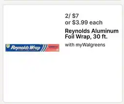 Walgreens Reynolds Aluminum Foil Wrap, 30 ft offer