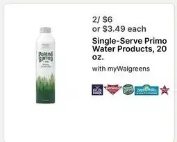 Walgreens Single-Serve Primo Water Products offer