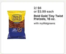 Walgreens Rold Gold Tiny Twist Pretzels, 16 oz offer