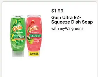 Walgreens Gain Ultra EZ-Squeeze Dish Soap offer