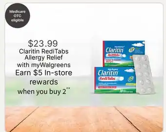 Walgreens Claritin RediTabs Allergy Relief offer