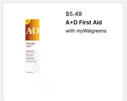 Walgreens A+D First Aid offer