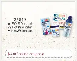 Walgreens Icy Hot Pain Relief offer