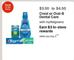 Walgreens Crest or Oral-B Dental Care offer