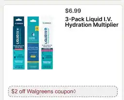 Walgreens 3-Pack Liquid I.V. Hydration Multiplier offer