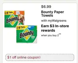 Walgreens Bounty Paper Towels offer