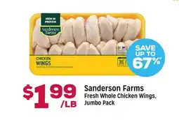 Grocery Outlet Sanderson Farms Fresh Whole Chicken Wings, Jumbo Pack offer