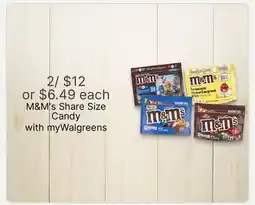 Walgreens M&M'S Share Size Candy offer