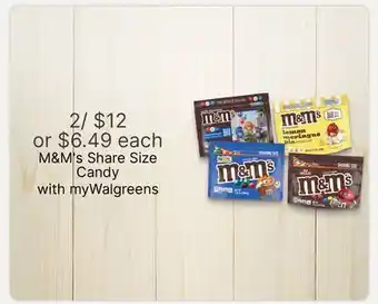 Walgreens M&M'S Share Size Candy offer