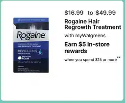 Walgreens Rogaine Hair Regrowth Treatment offer