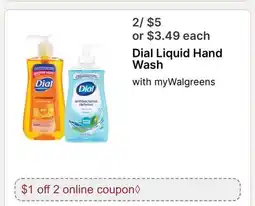 Walgreens Dial Liquid Hand Wash offer