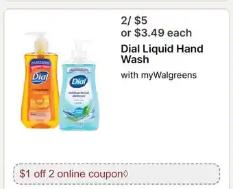 Walgreens Dial Liquid Hand Wash offer