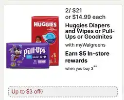 Walgreens Huggies Diapers and Wipes or Pull-Ups or Goodnites offer