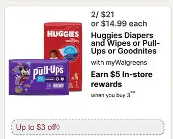 Walgreens Huggies Diapers and Wipes or Pull-Ups or Goodnites offer