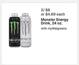 Walgreens Monster Energy Drink, 24 oz offer
